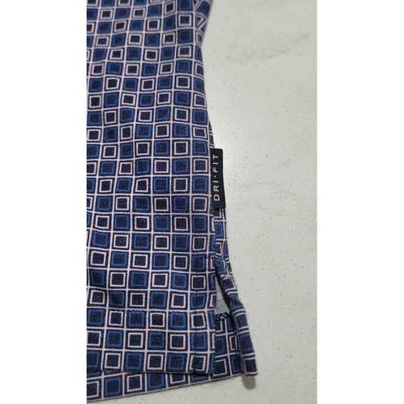 NIKE GOLF Tour DRI-FIT UV Geometric Checkered Polo Shirt NWOT Navy Blue Large - Picture 7 of 11